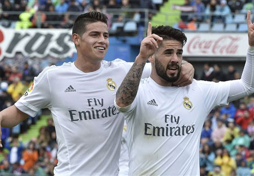 Getafe 1 - 5 Real Madrid (Tây Ban Nha 2015-2016, vòng 33)
